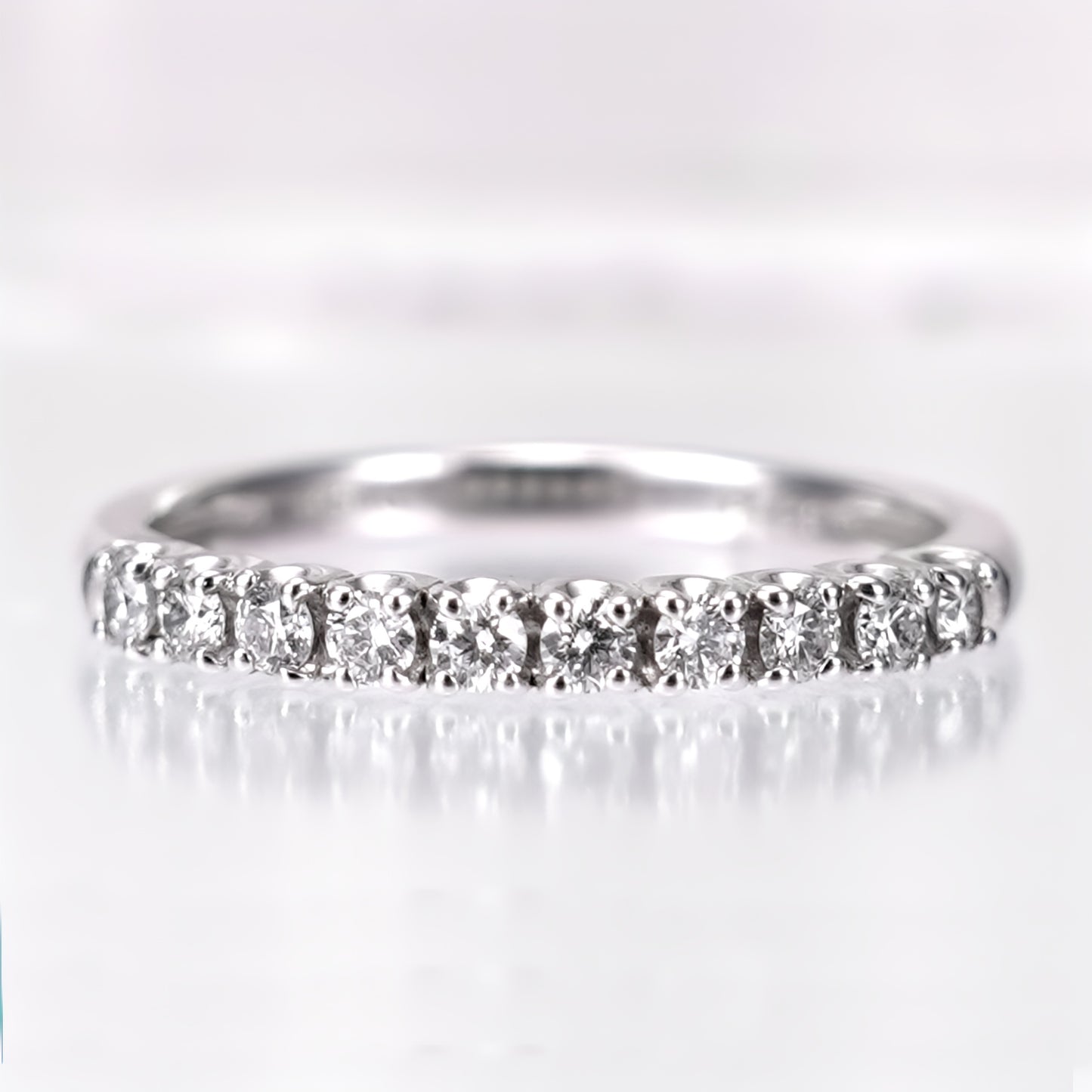 【特別価格】ダイヤモンドリング（H&Cダイヤ10個：0.20ct-K18WG）-RD020-HC10p