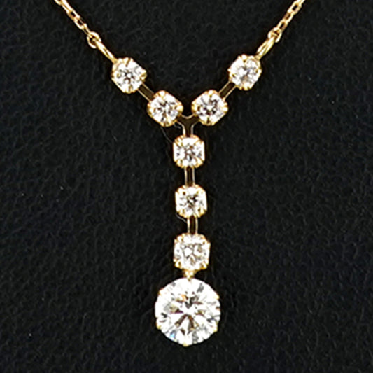 ダイヤモンドペンダント キズが少なく輝きの良いダイヤモンド PN-D-DCY-0.314ct +0.20ct-K18YG