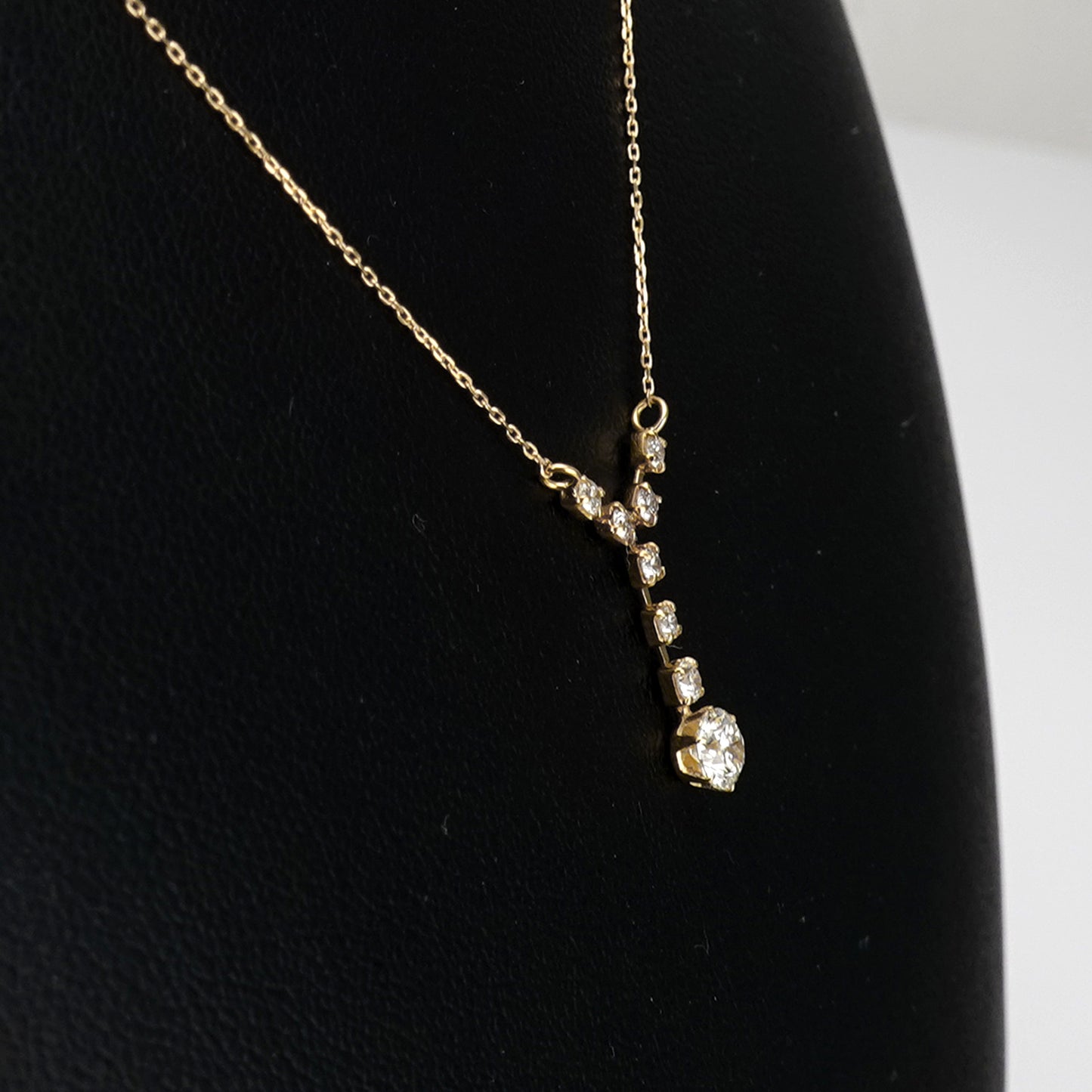 ダイヤモンドペンダント キズが少なく輝きの良いダイヤモンド PN-D-DCY-0.314ct +0.20ct-K18YG