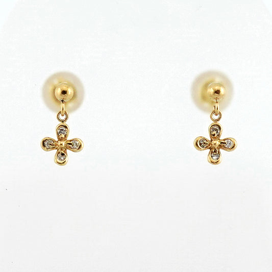 揺れる小さなダイヤモンドピアス 0.06ct（K18YG） PE-D-Sa-0.06ct/8p-K18YG