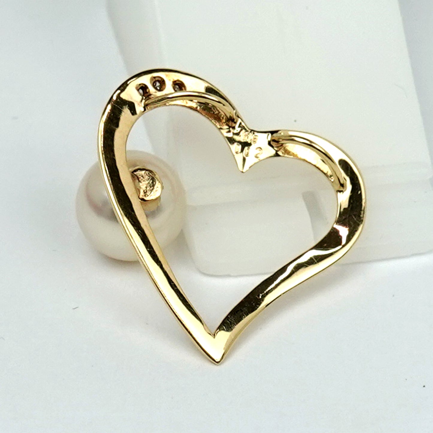 パールオープンハートペンダントK18 9.2mm PAR-25