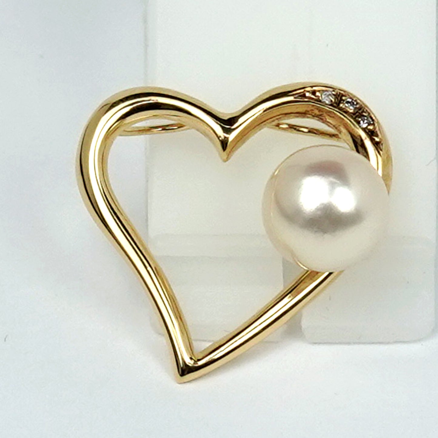 パールオープンハートペンダントK18 9.2mm PAR-25