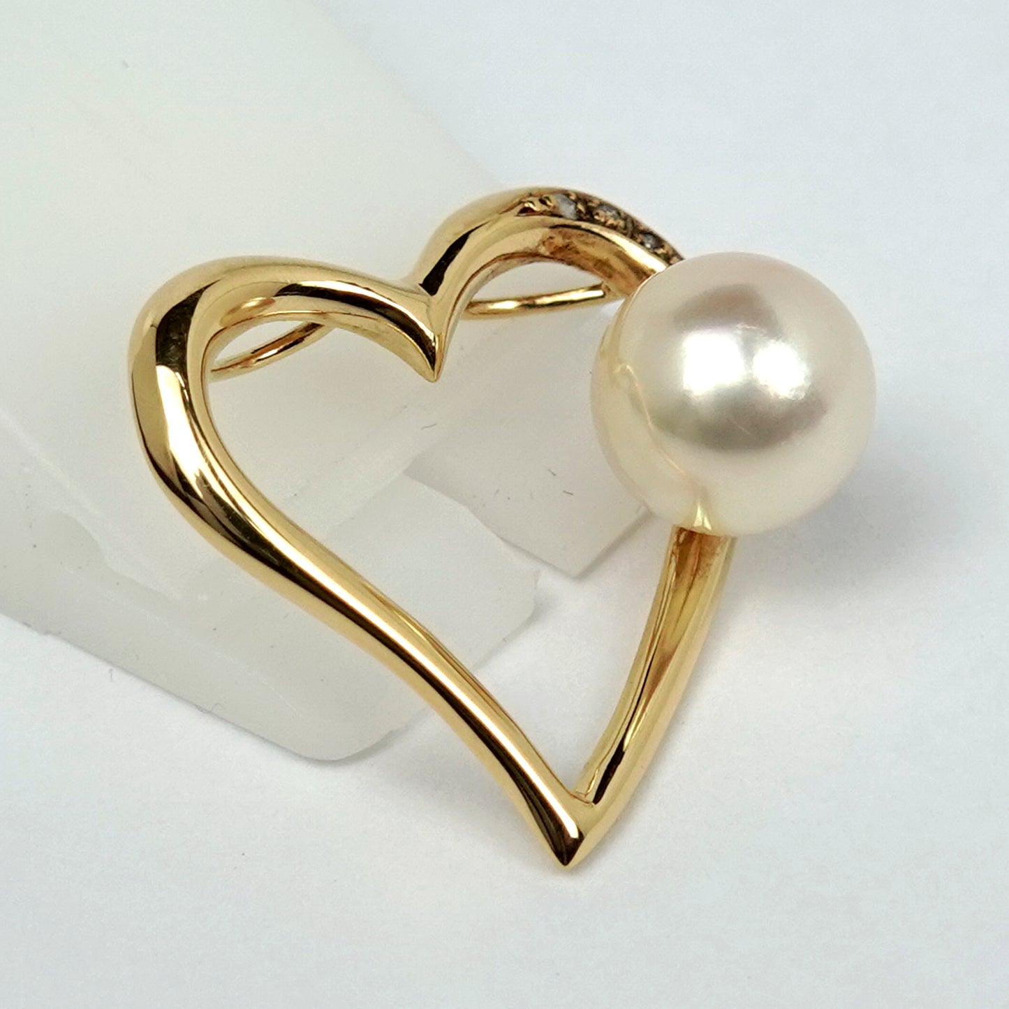 パールオープンハートペンダントK18 9.2mm PAR-25