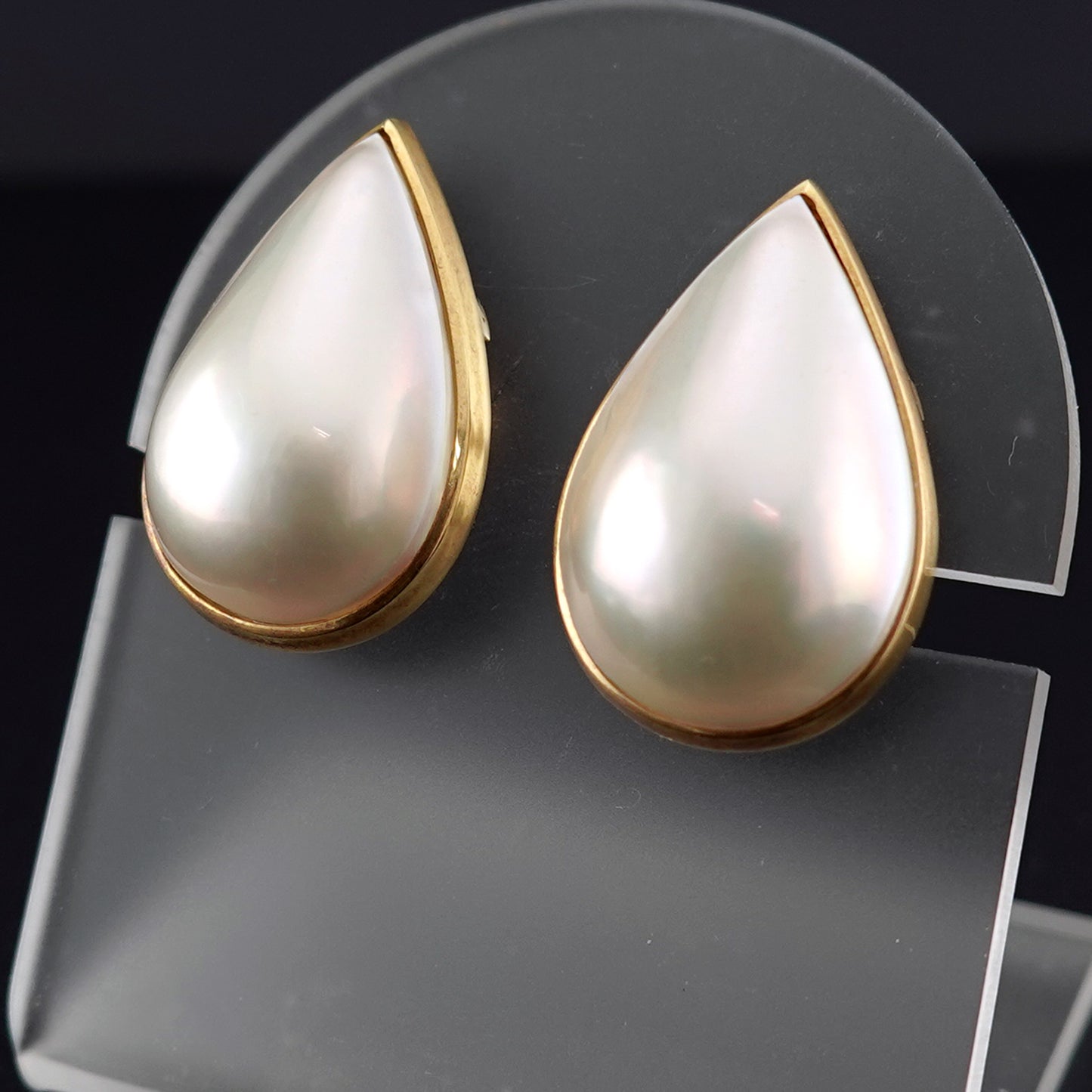 しずく型マベパールイヤリング-K18YG  ER-MP-22×15mm-K18YG-マベ