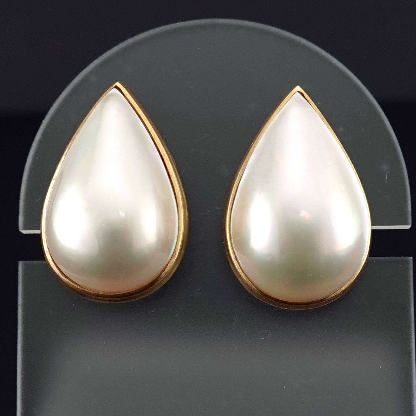 しずく型マベパールイヤリング-K18YG  ER-MP-22×15mm-K18YG-マベ