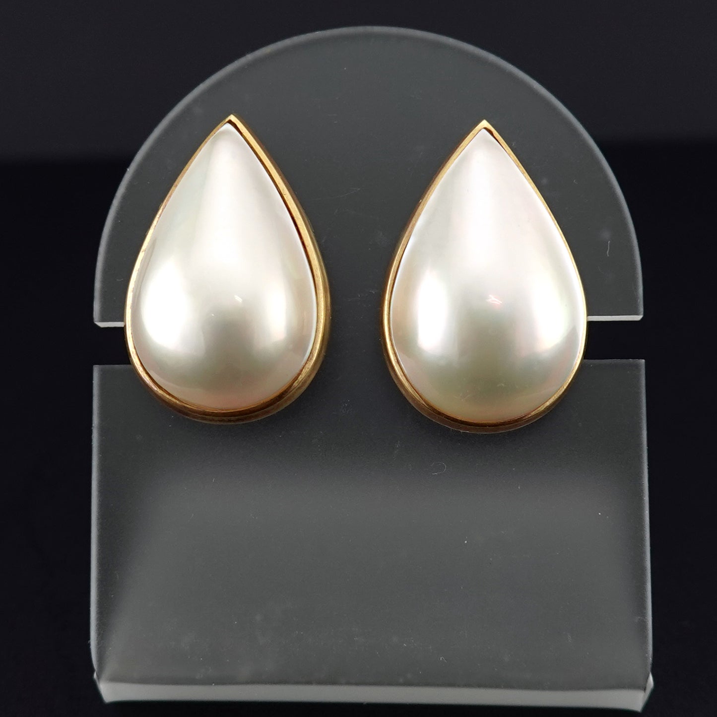 しずく型マベパールイヤリング-K18YG  ER-MP-22×15mm-K18YG-マベ