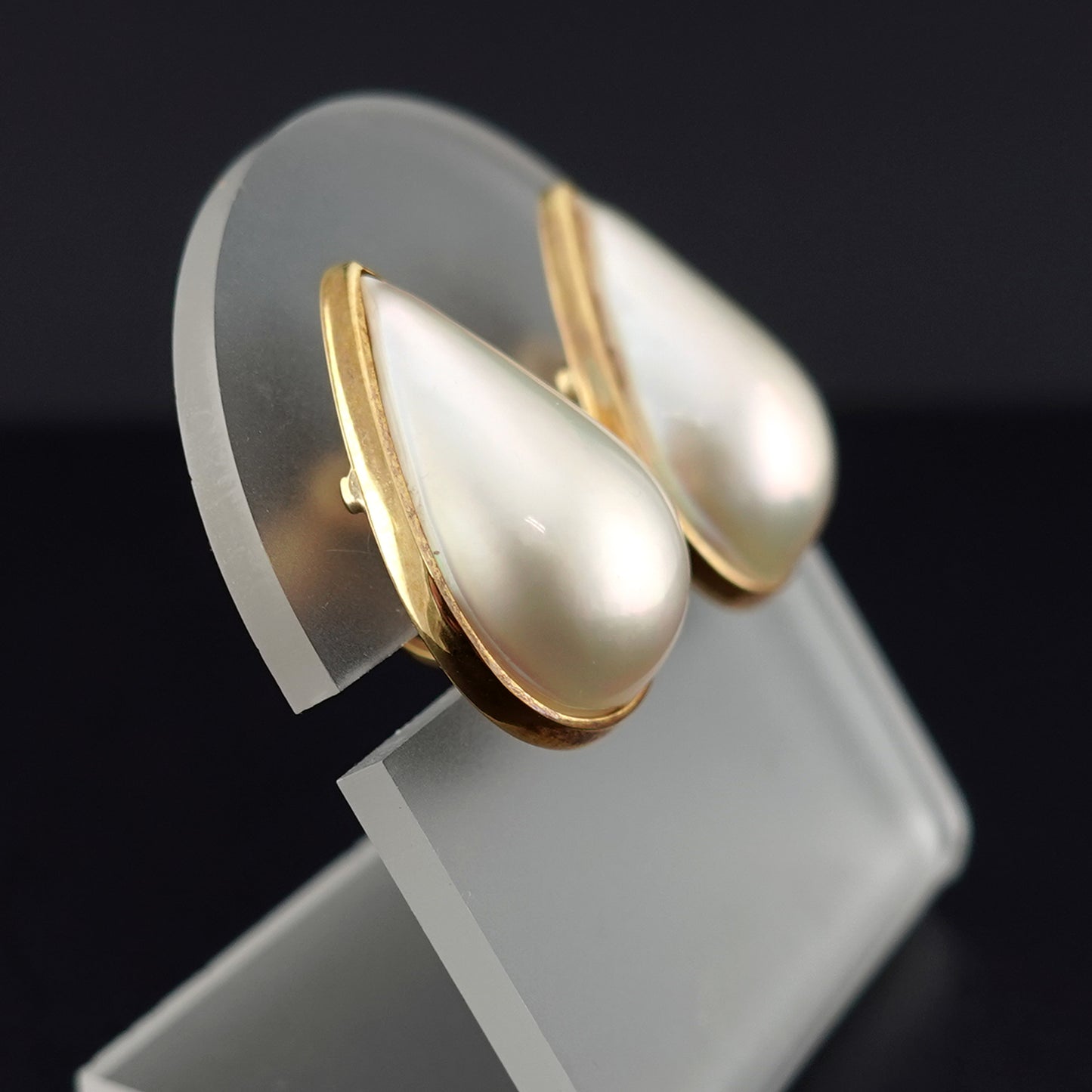 しずく型マベパールイヤリング-K18YG  ER-MP-22×15mm-K18YG-マベ