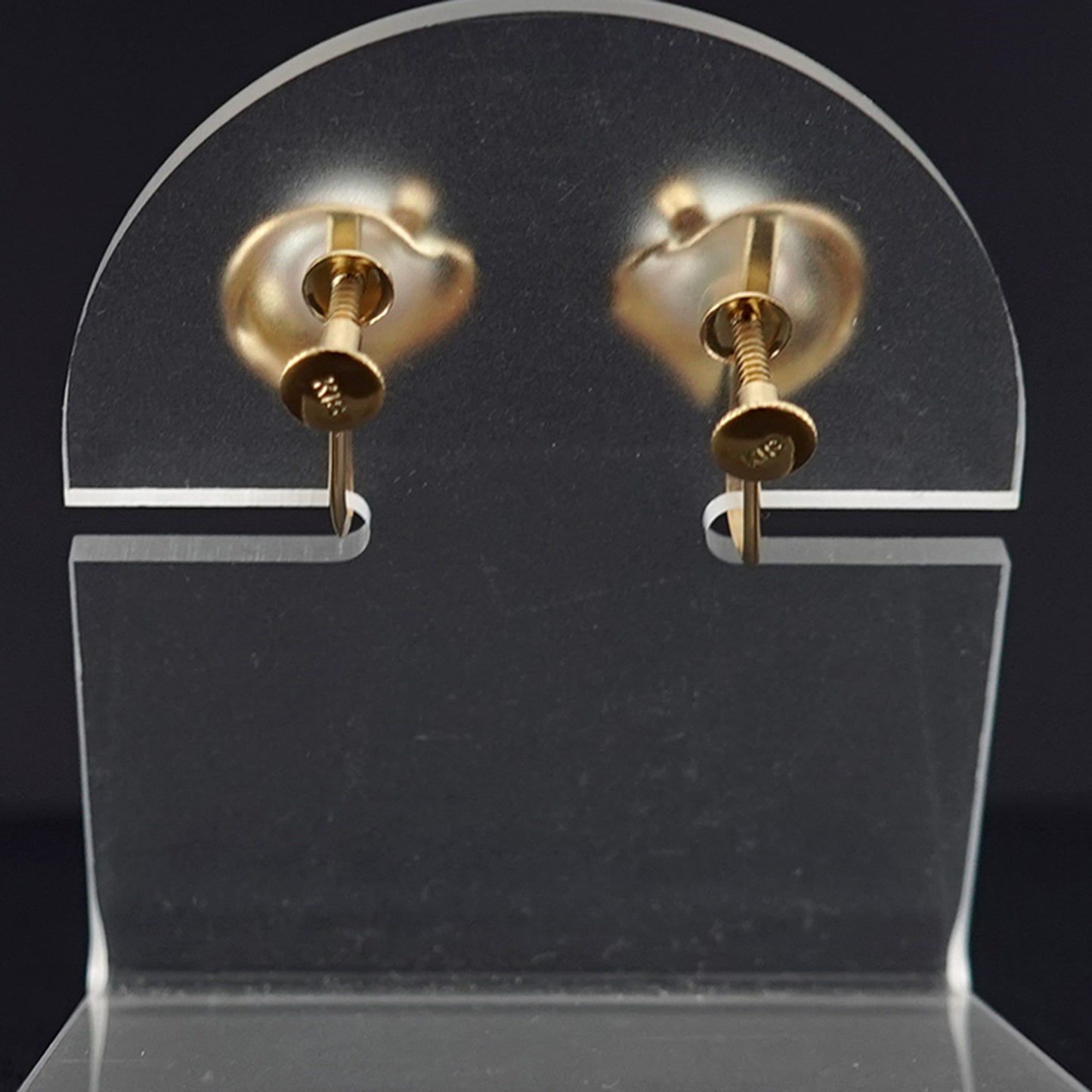 K18パールイヤリング 薄いピンク系のパールで作ったイヤリング ER-P-6.8mm-D2-K18-アコヤ真珠