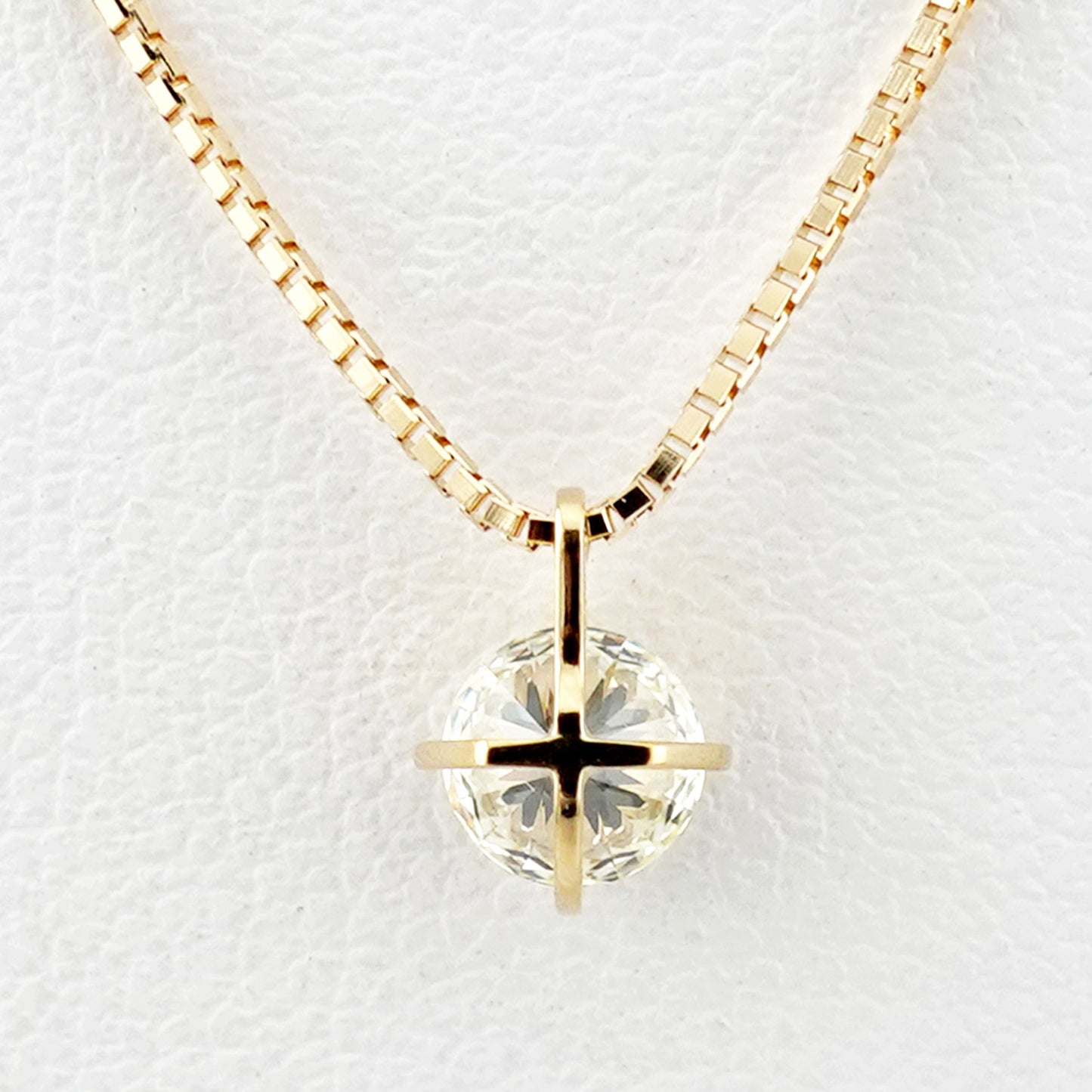 ダイヤモンドペンダント 最高のカットH&C、裏側から「ハート」が確認できるデザイン PND4-K18-0.32,VLY,VS1,EX,HC