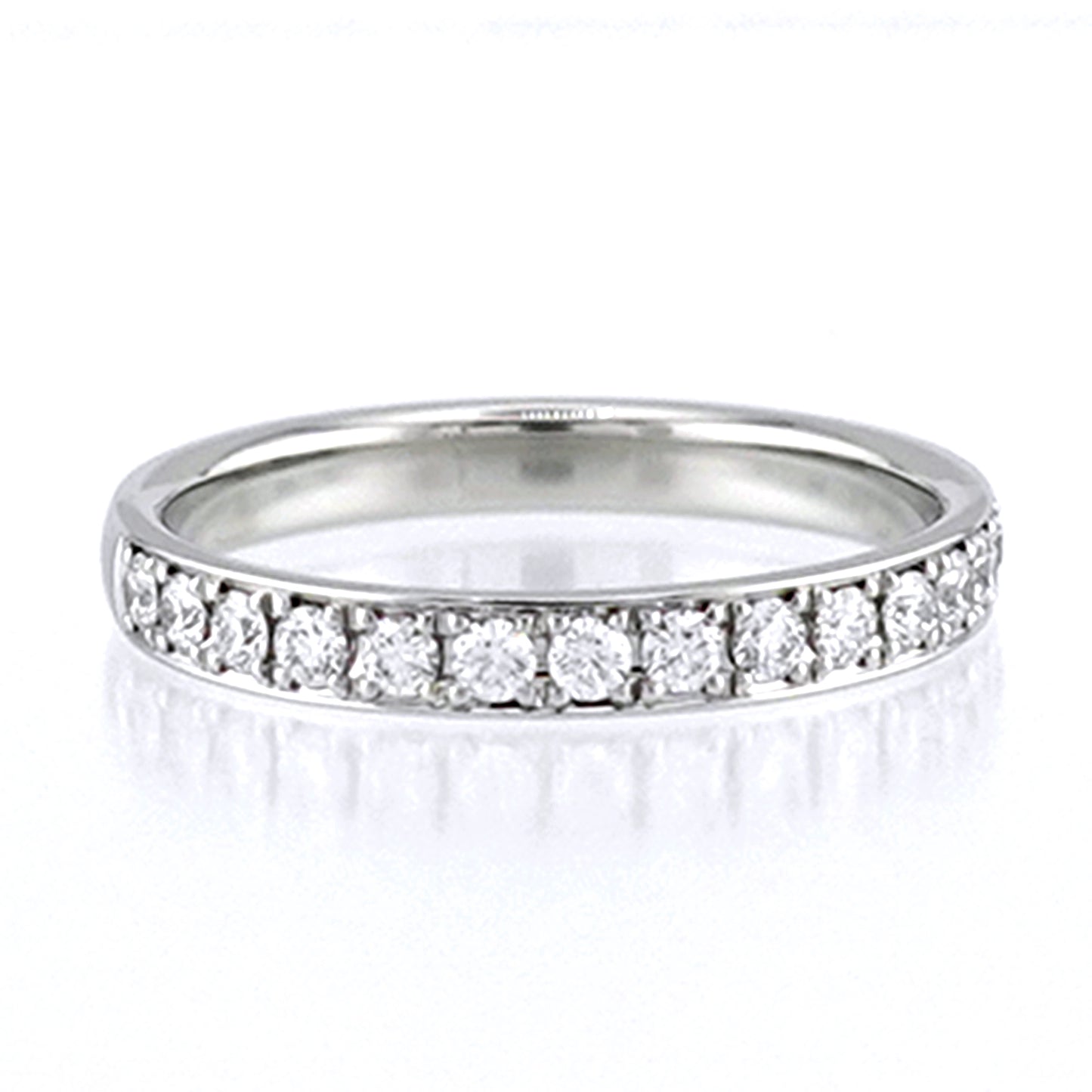 【鍛造】ハーフエタニティリング 高品質ダイヤモンドを使用（Pt900）変形やキズに非常に強い鍛造製法の指輪 MpKK-HE-H25-GVSVG-Pt