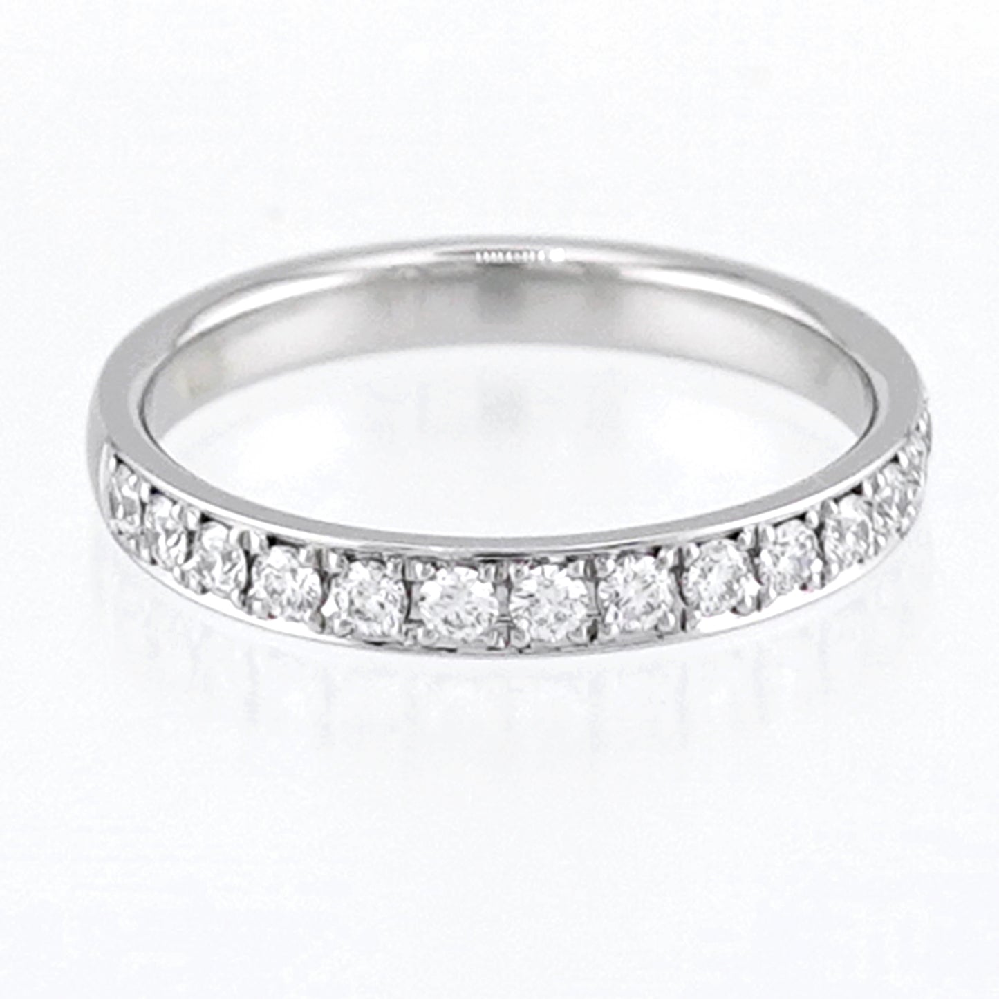 【鍛造】ハーフエタニティリング 高品質ダイヤモンドを使用（Pt900）変形やキズに非常に強い鍛造製法の指輪 MpKK-HE-H25-GVSVG-Pt