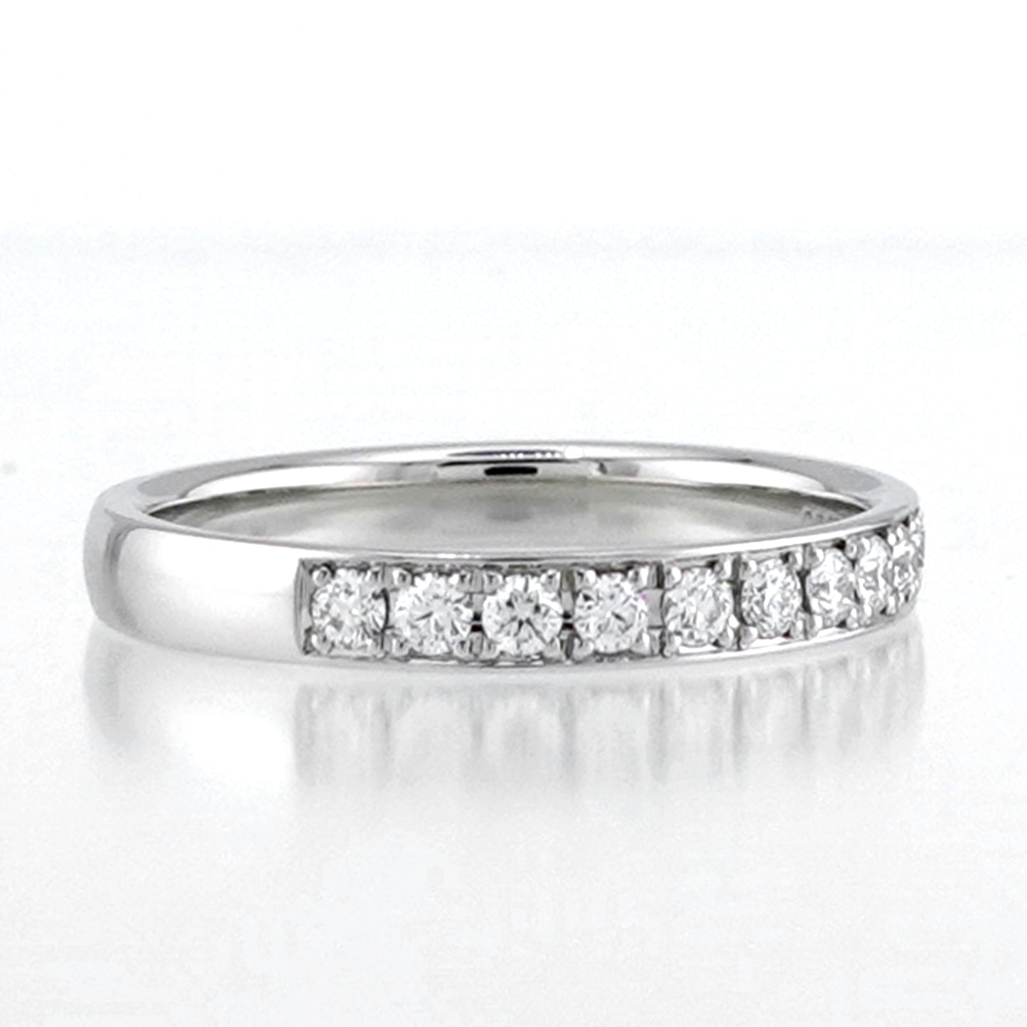 【鍛造】ハーフエタニティリング 高品質ダイヤモンドを使用（Pt900）変形やキズに非常に強い鍛造製法の指輪 MpKK-HE-H25-GVSVG-Pt