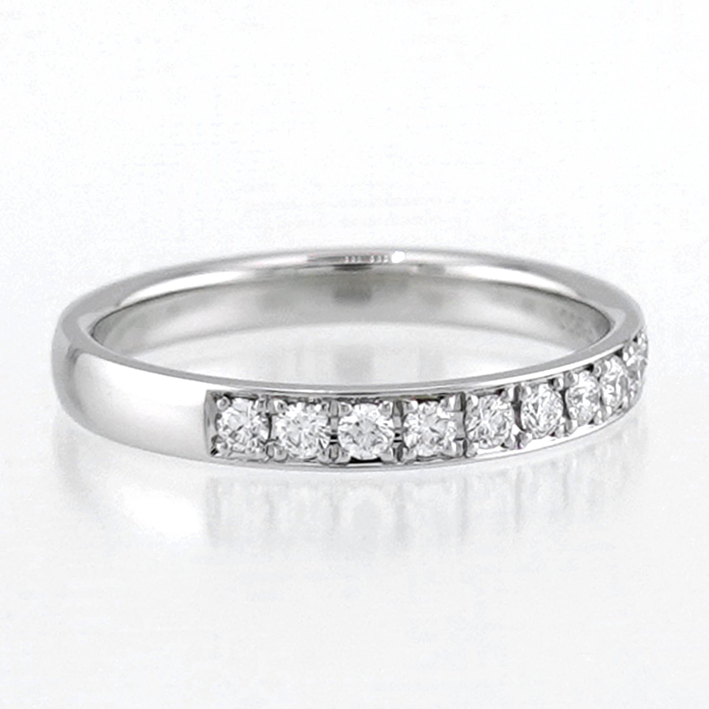 【鍛造】ハーフエタニティリング 高品質ダイヤモンドを使用（Pt900）変形やキズに非常に強い鍛造製法の指輪 MpKK-HE-H25-GVSVG-Pt