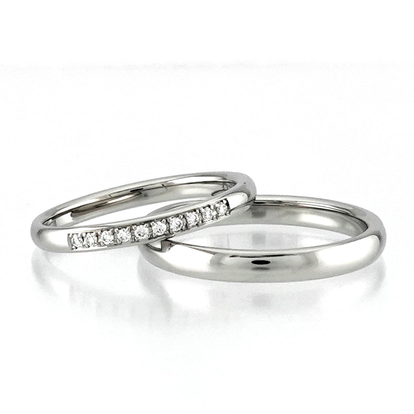 【鍛造/純プラチナ】結婚指輪ペア（Pt.999） 高品質H&Cダイヤモンドを使用した純プラチナ製リング MpKK80-20Dh10-25-Pt999