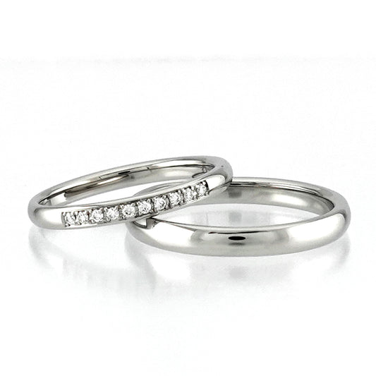 【鍛造】結婚指輪ペアPt 高品質H&Cダイヤモンドを使用したプラチナ製リング MpKK80-20Dh10-25-Pt