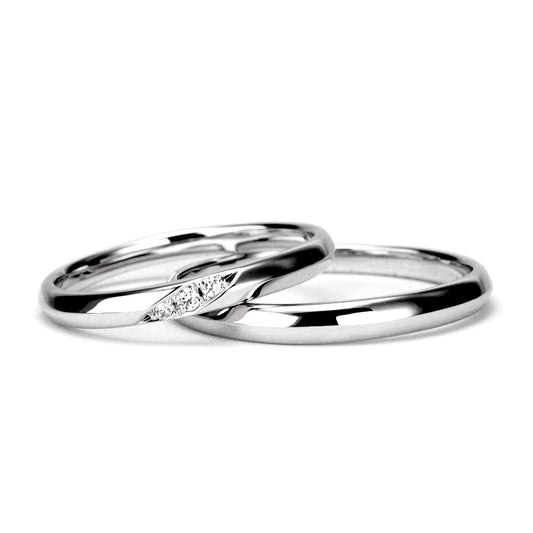 Pt950H（高純度ハードプラチナ）H&Cダイヤを使用した人気のストレートデザインの結婚指輪ペア   MpJKR083LhM-Pt950H
