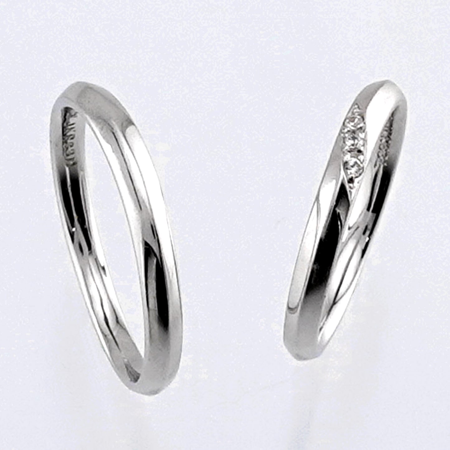 高純度ハードプラチナ結婚指輪ペア（Pt950H）H&Cダイヤを使用した人気のストレートデザイン MpJKR083LhM-Pt950H