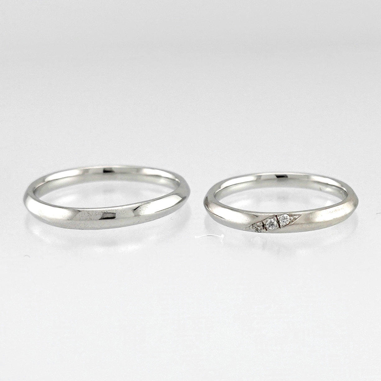 高純度ハードプラチナ結婚指輪ペア（Pt950H）H&Cダイヤを使用した人気のストレートデザイン MpJKR083LhM-Pt950H