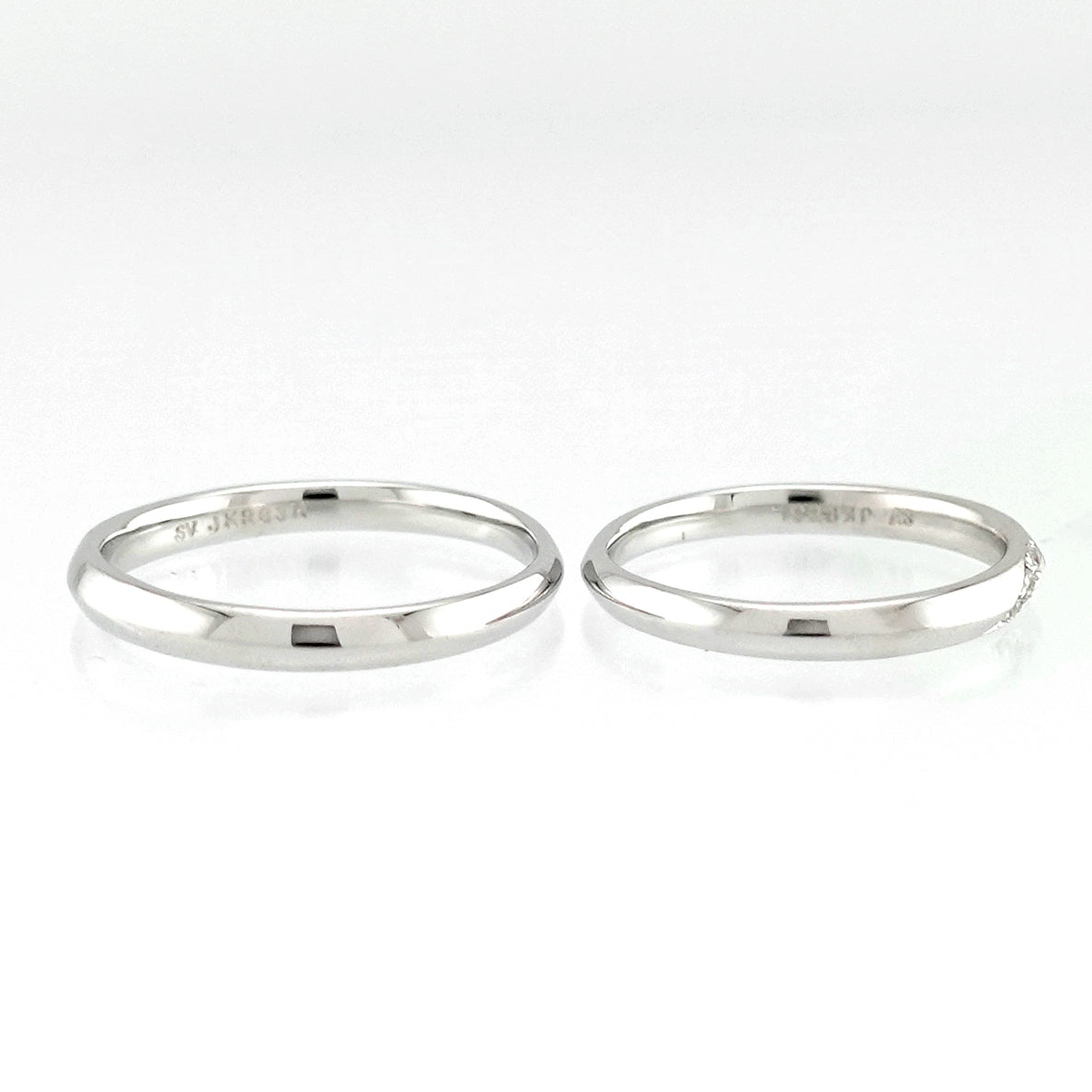高純度ハードプラチナ結婚指輪ペア（Pt950H）H&Cダイヤを使用した人気のストレートデザイン MpJKR083LhM-Pt950H