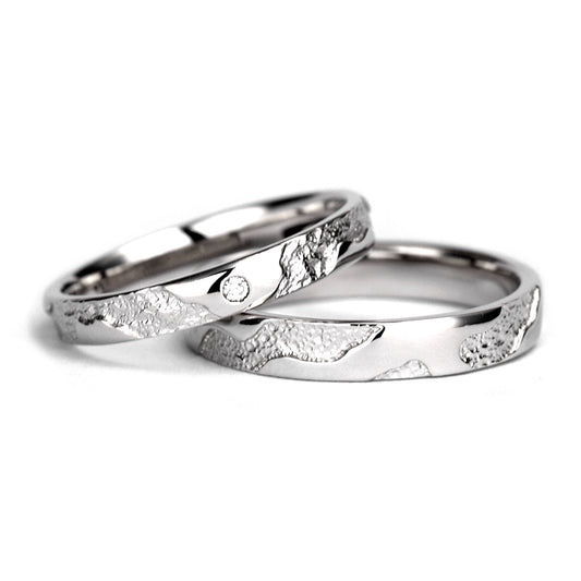 結婚指輪ペア 個性的なデザインのプラチナリング  MpTRM196-197-Pt900