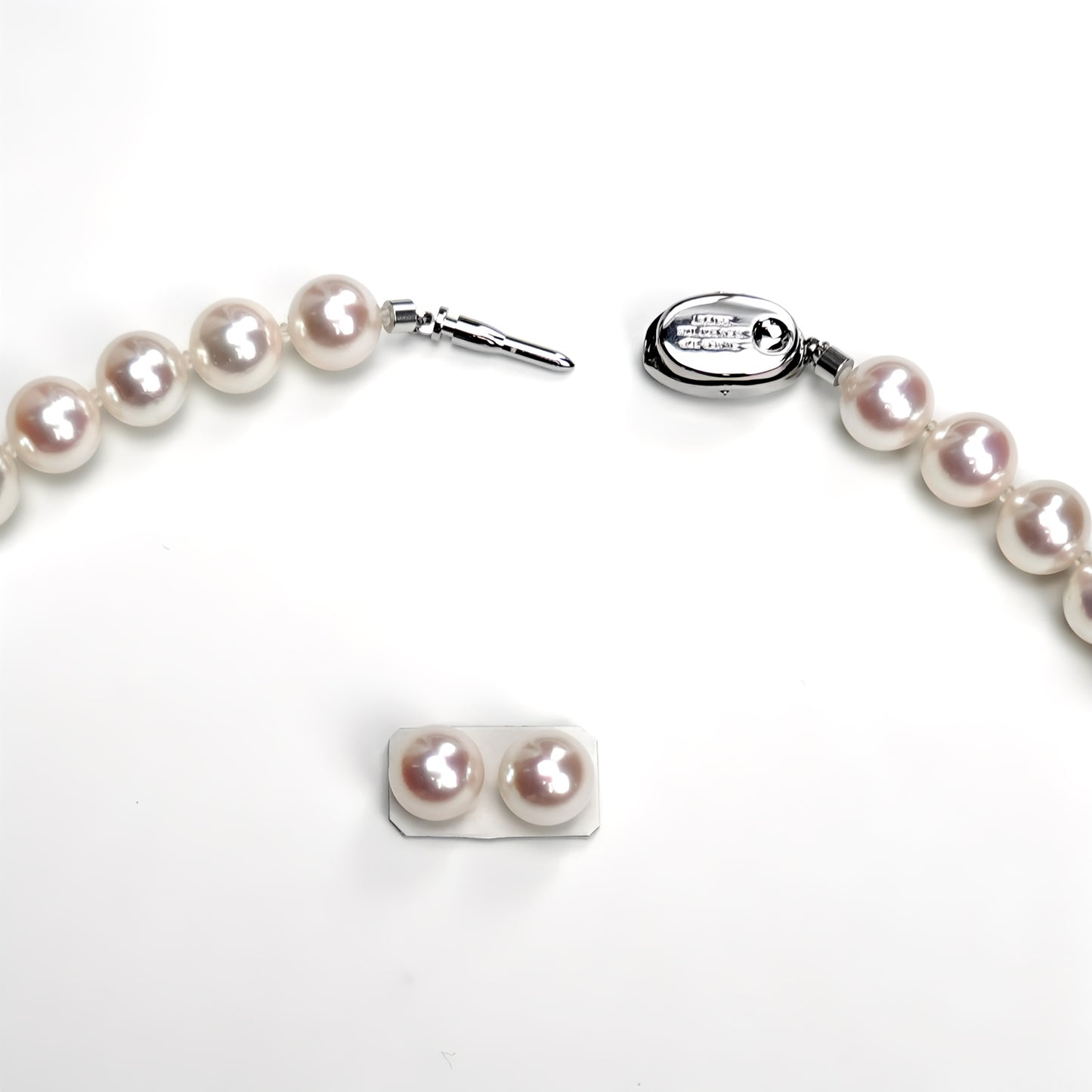 【花珠8.5〜9.0mm】ピンク系の高品質真珠ネックレス+ピアス(orイヤリング)セット-PHN-8.5-花珠KK-XXX047