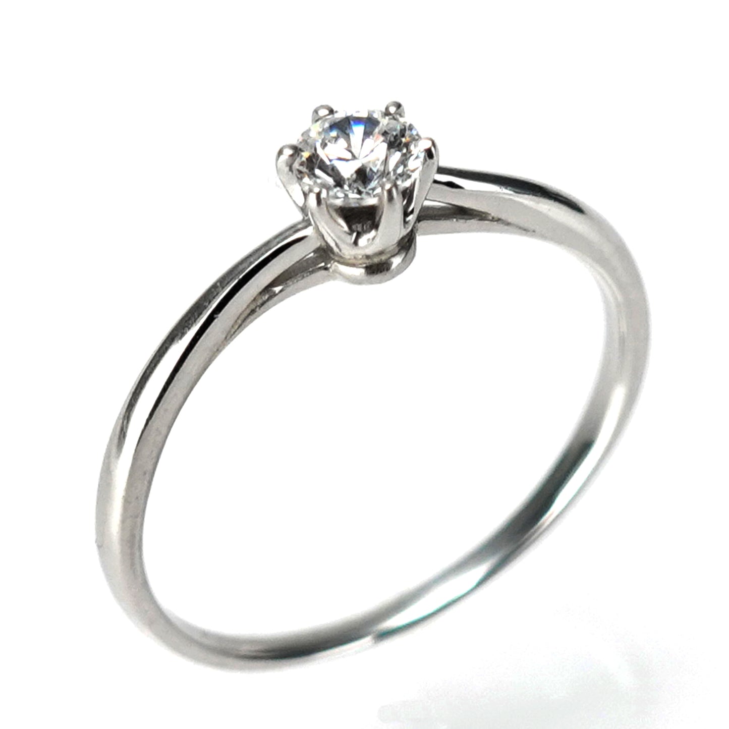 婚約指輪 上品な緩やかなウェーブデザインのハードプラチナリング EHa04-0.18ct,G,SI2,G-Pt900H