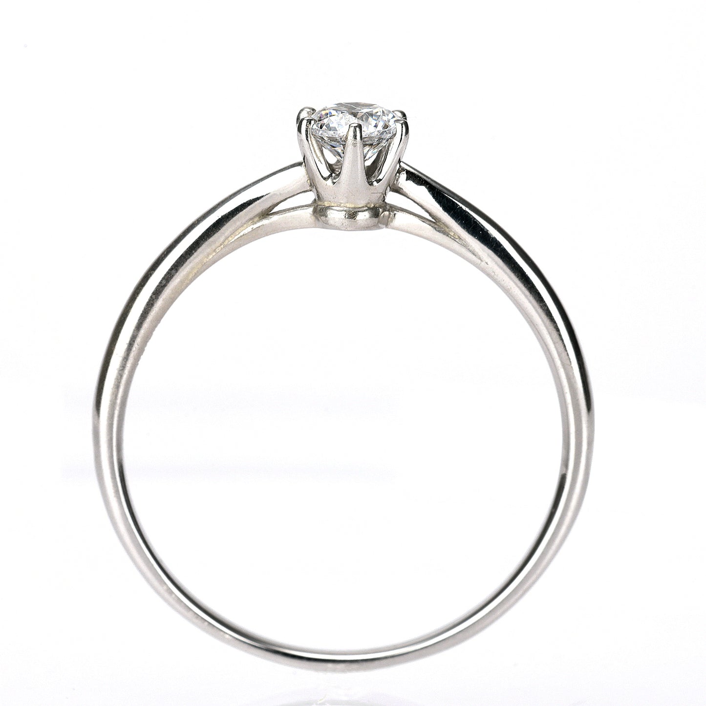 婚約指輪 上品な緩やかなウェーブデザインのハードプラチナリング EHa04-0.18ct,G,SI2,G-Pt900H