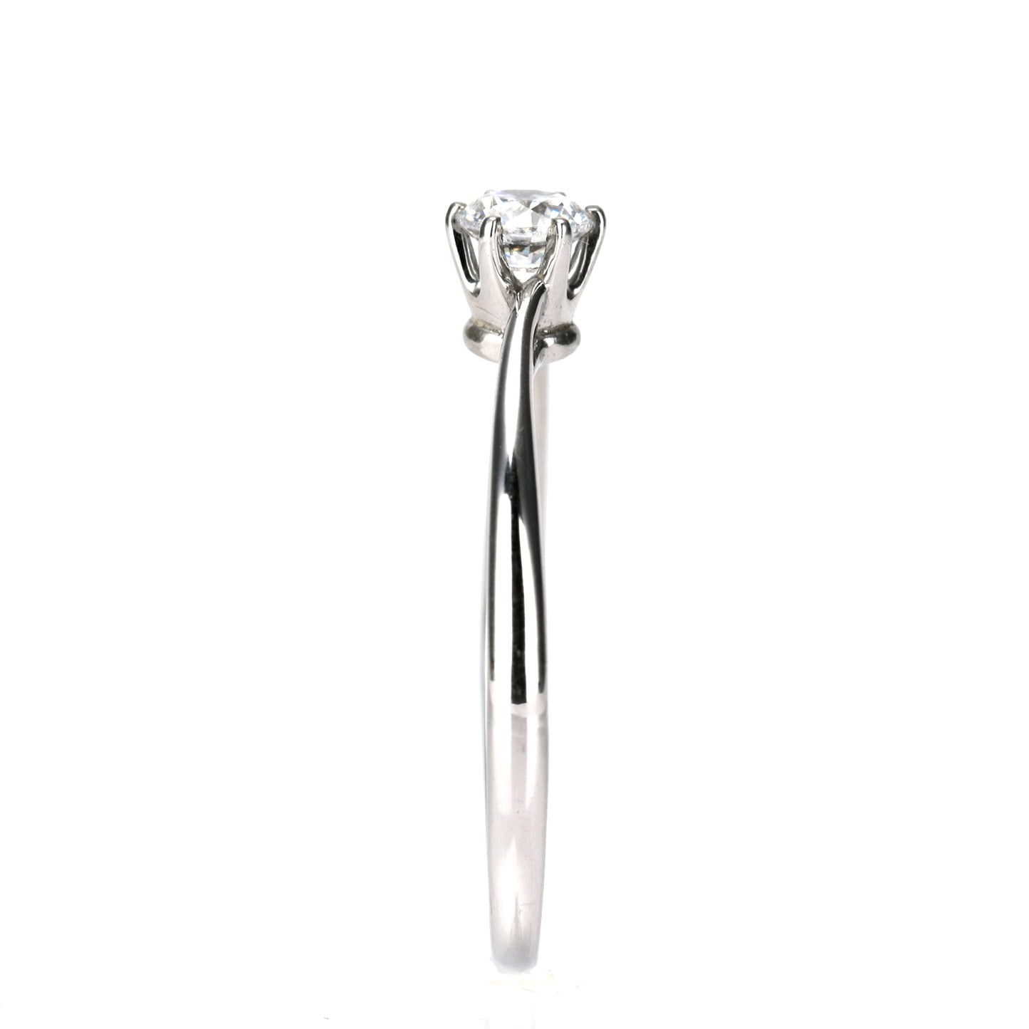 婚約指輪 上品な緩やかなウェーブデザインのハードプラチナリング EHa04-0.18ct,G,SI2,G-Pt900H
