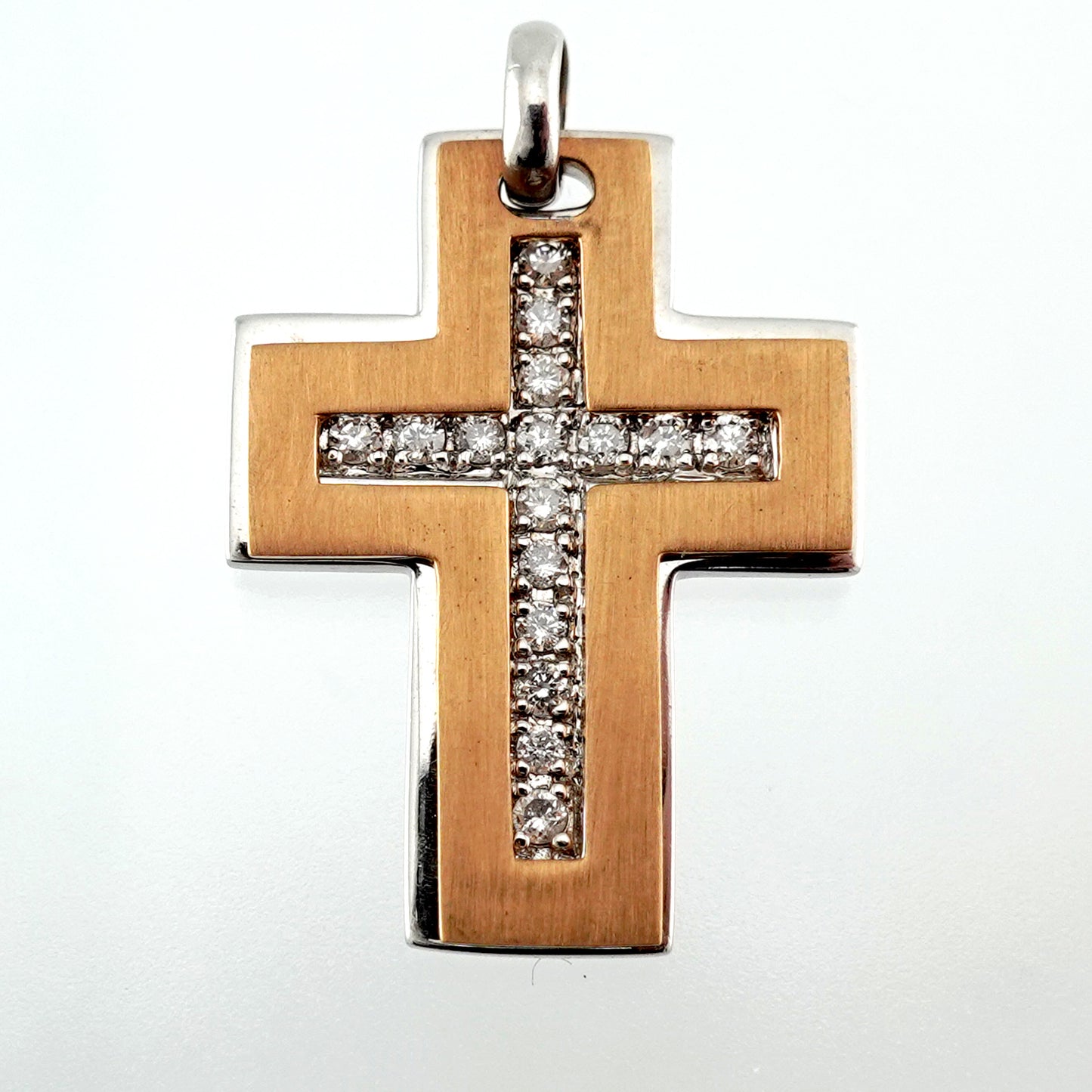 ダイヤモンドペンダントトップ（K18WG/PG）クロスデザイン PHD-Cross-K18WG/PG