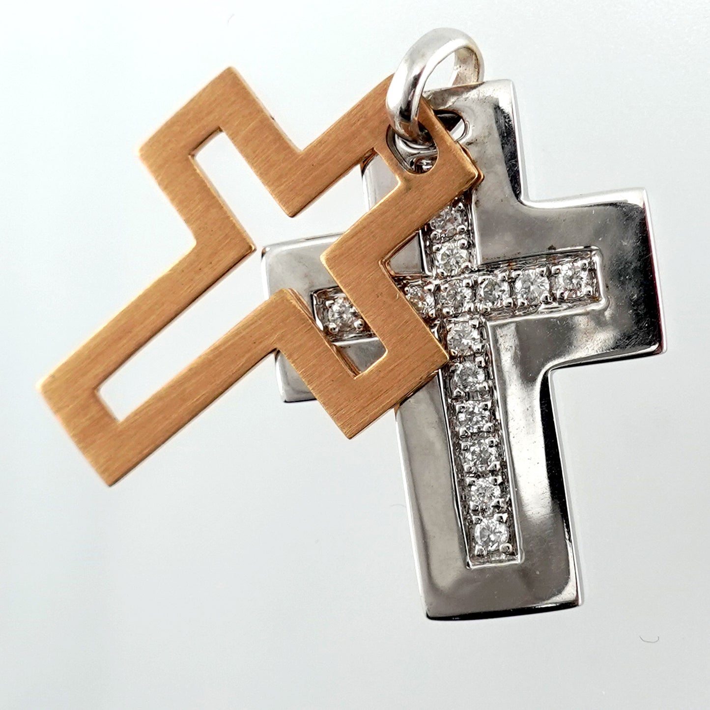 ダイヤモンドペンダントトップ（K18WG/PG）クロスデザイン PHD-Cross-K18WG/PG
