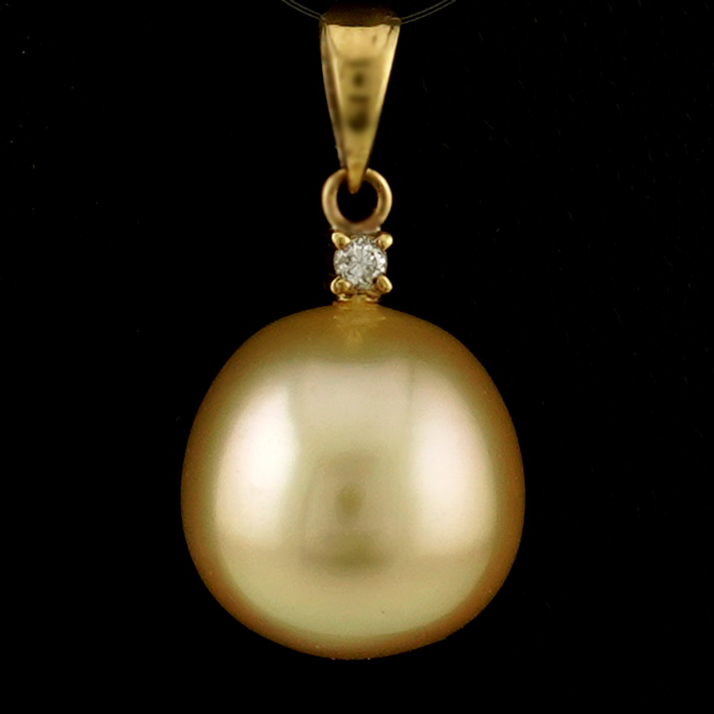 白蝶真珠ゴールデンパールペンダントトップ-高品質12.4-12.8mm-K18YG PHSS-TG05022106