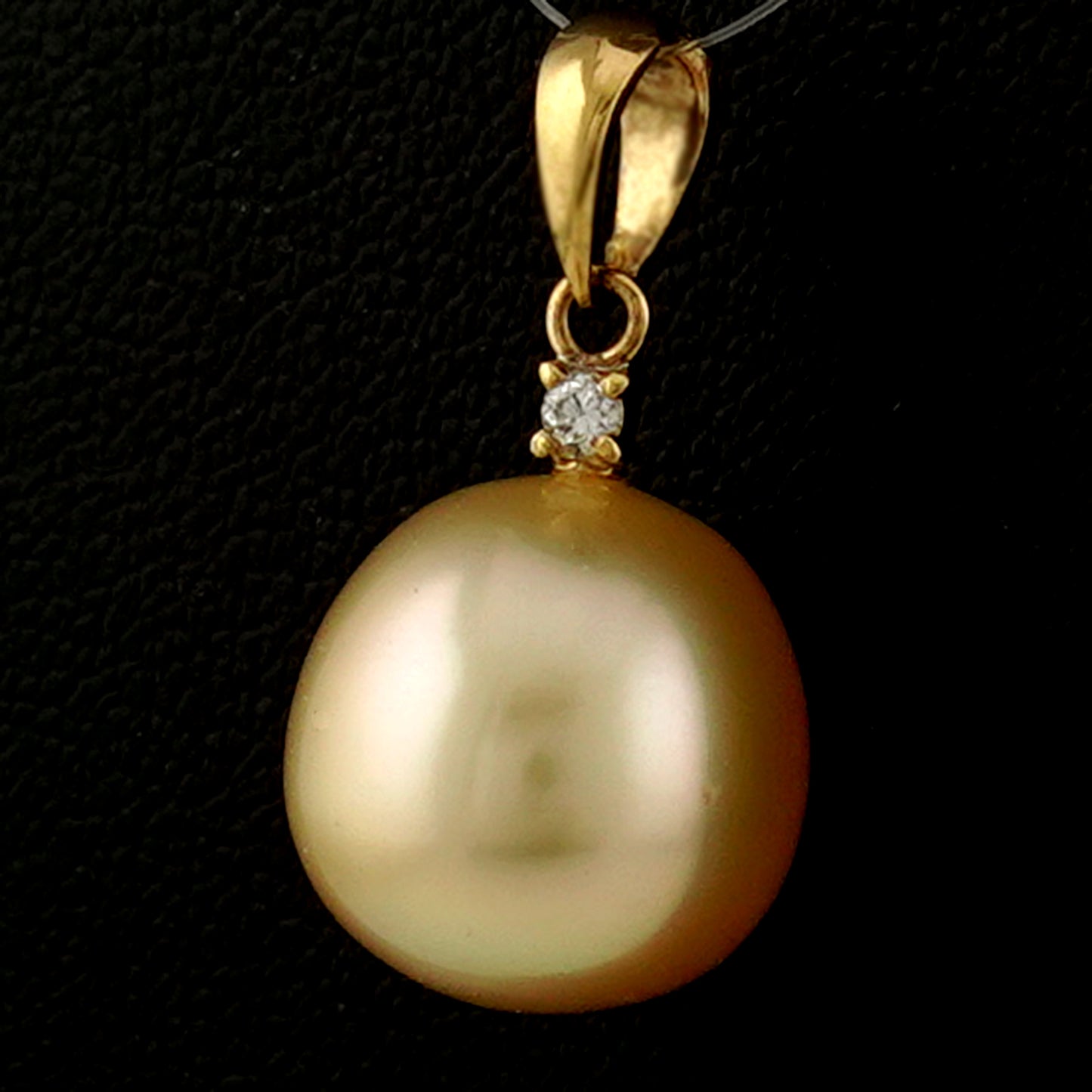 白蝶真珠ゴールデンパールペンダントトップ-高品質12.4-12.8mm-K18YG PHSS-TG05022106