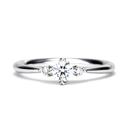 婚約指輪 ハート型の爪が個性的なダイヤモンドリング、H&Cメレダイヤを使った高品質リング ES1-117h-0.20ct,F,VS2,3EX,HC～Pt